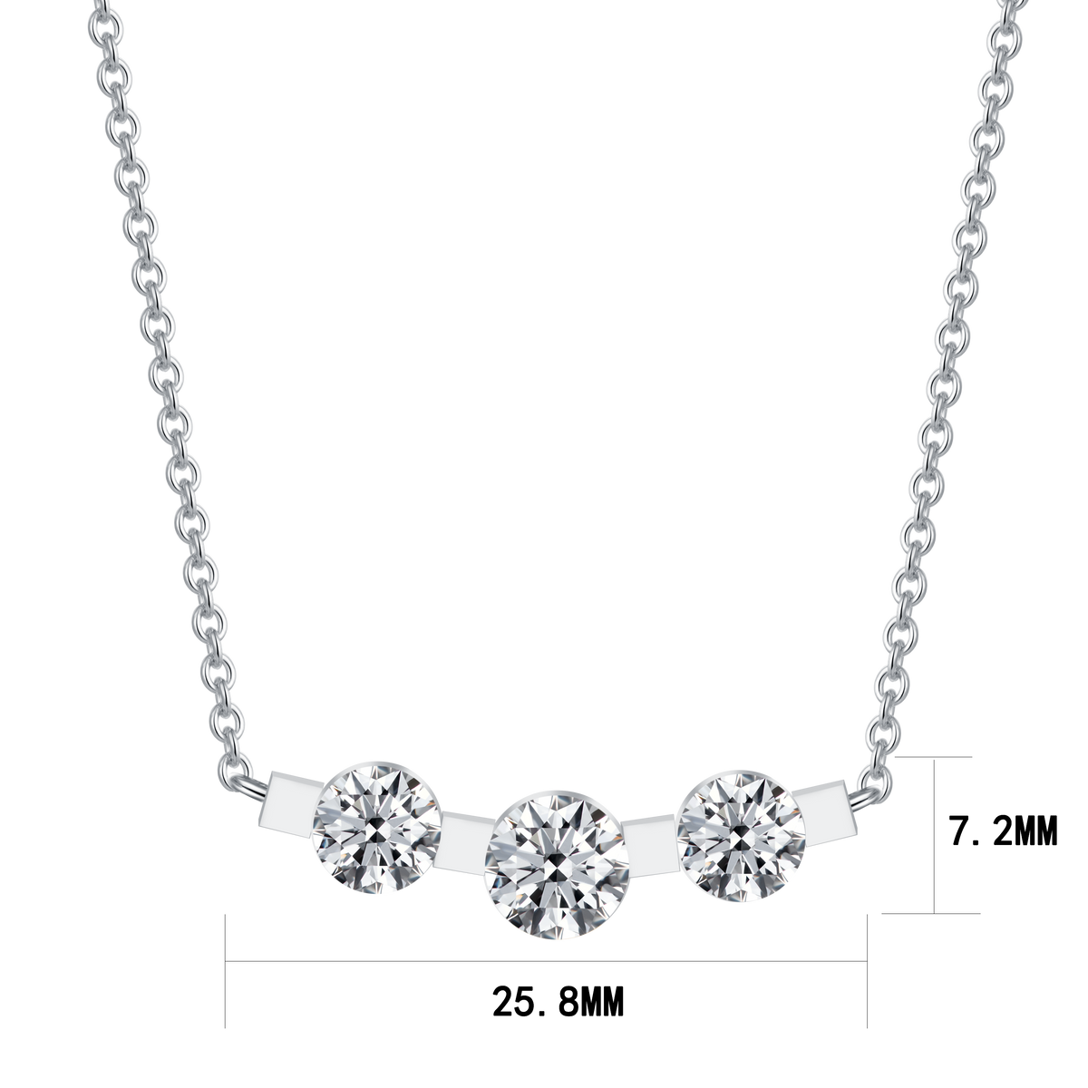 1.61 CT Lab Diamond Necklace in 14K White Gold