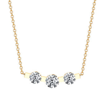 1.61 CT Lab Diamond Necklace in 14K Yellow Gold