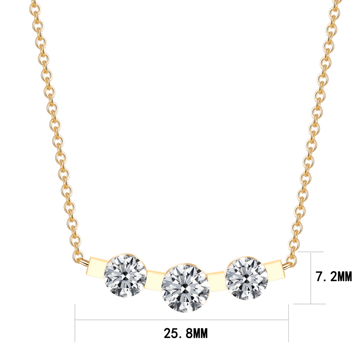 1.61 CT Lab Diamond Necklace in 14K Yellow Gold