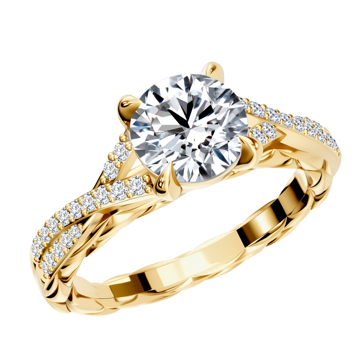 0.15 CT Lab Diamond Round Ring in 14K White Gold
