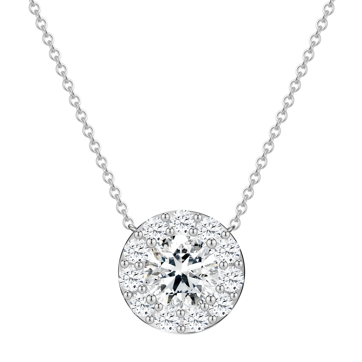 2 CT Lab Diamond Necklace in 14K White Gold