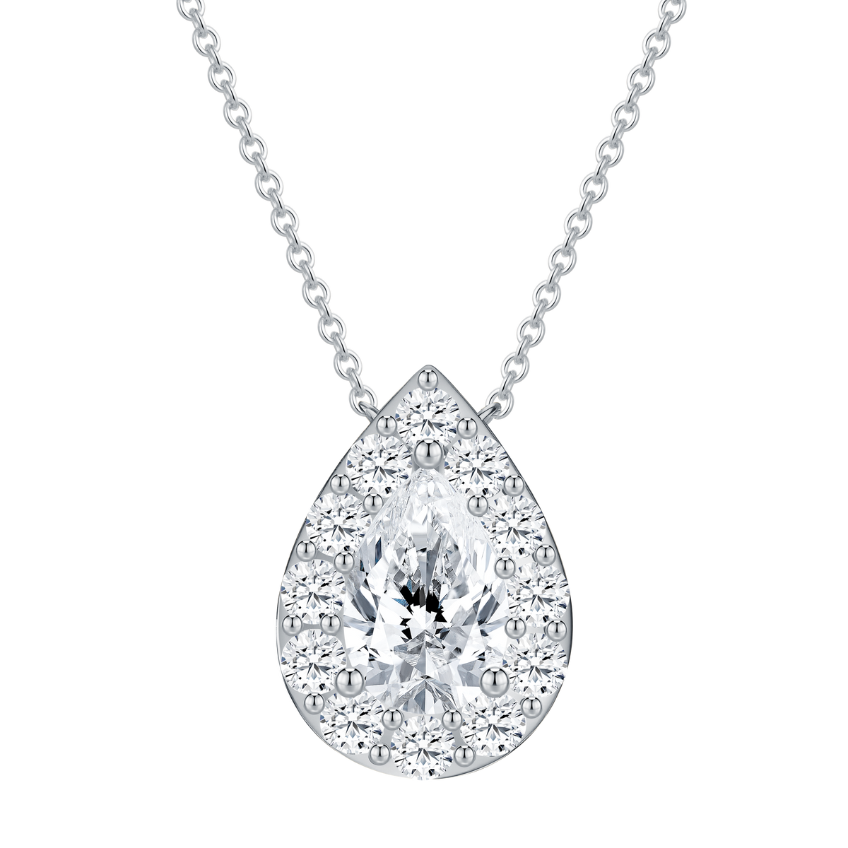 2 CT Lab Diamond Necklace in 14K White Gold