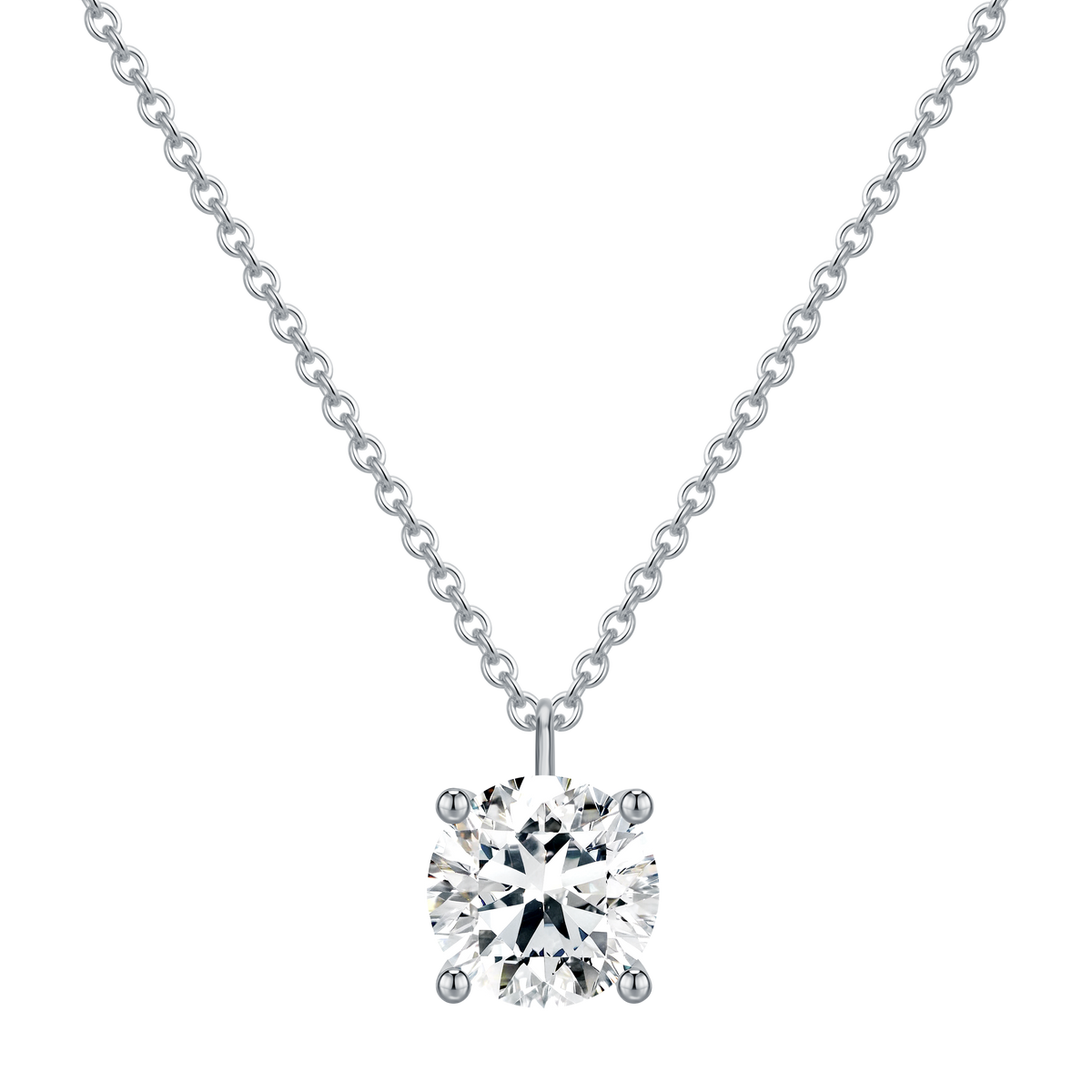 2 CT Lab Diamond Necklace in 14K White Gold