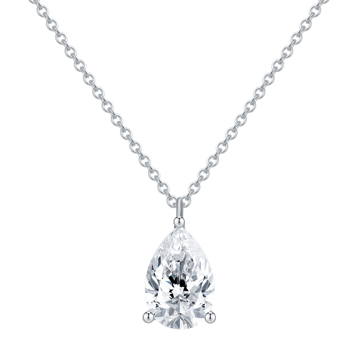 2 CT Lab Diamond Necklace in 14K White Gold