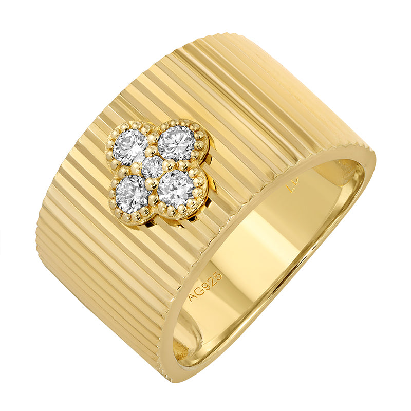 Lab-Grown Diamond Ring in 14K Yellow Gold-Plated Sterling Silver - SL067LDR5YCA1