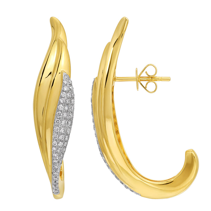 Lab-Grown Diamond Earrings in 14K Yellow Gold-Plated Sterling Silver - SL097LDE5YCA1