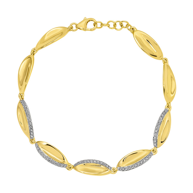 Lab-Grown Diamond Bracelet in 14K Yellow Gold-Plated Sterling Silver - SL111LDB5YCA1