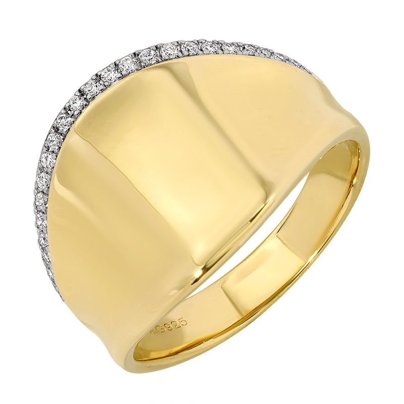 Lab-Grown Diamond Ring in 14K Yellow Gold-Plated Sterling Silver - SL111LDR5YCA1