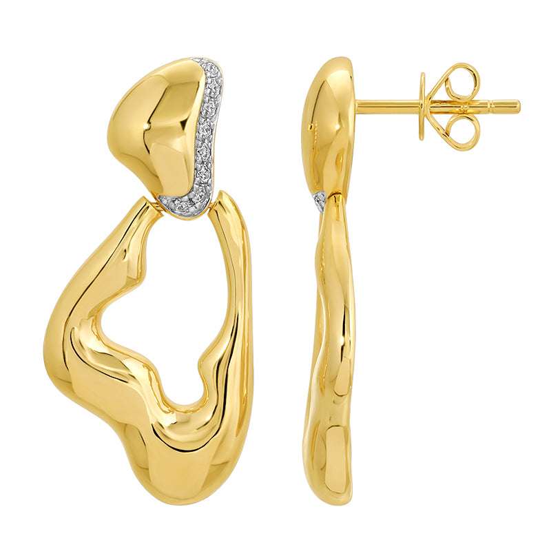 Lab-Grown Diamond Earrings in 14K Yellow Gold-Plated Sterling Silver - SL119LDE5YCA1