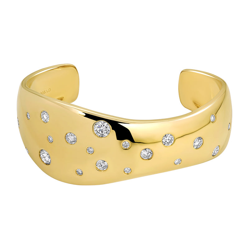 Lab-Grown Diamond Bangle in 14K Yellow Gold-Plated Sterling Silver - SL139LDL5YCA1
