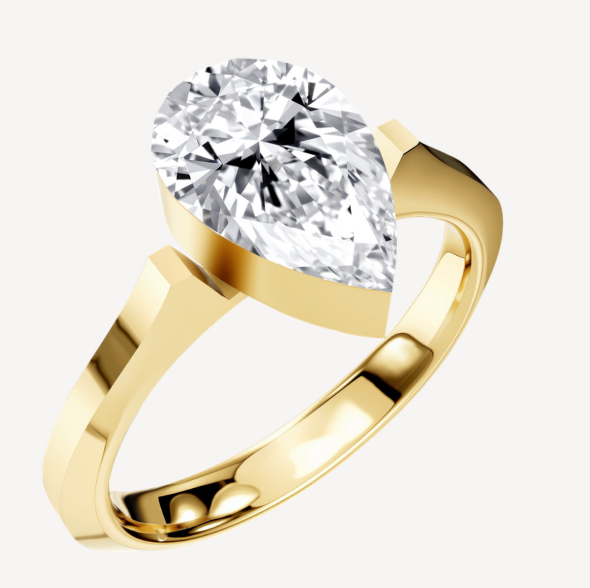 1 CT Lab Diamond Ring in 14K Yellow Gold