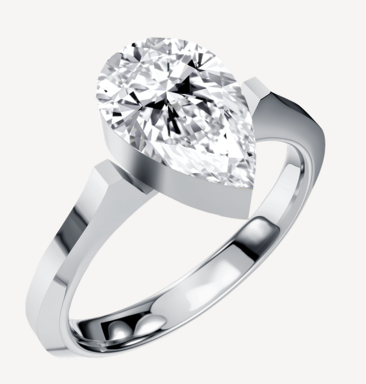 1 CT Lab Diamond Ring in 14K White Gold