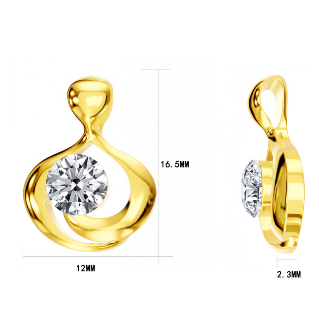 Lab Diamond Necklace in 14K Yellow Gold