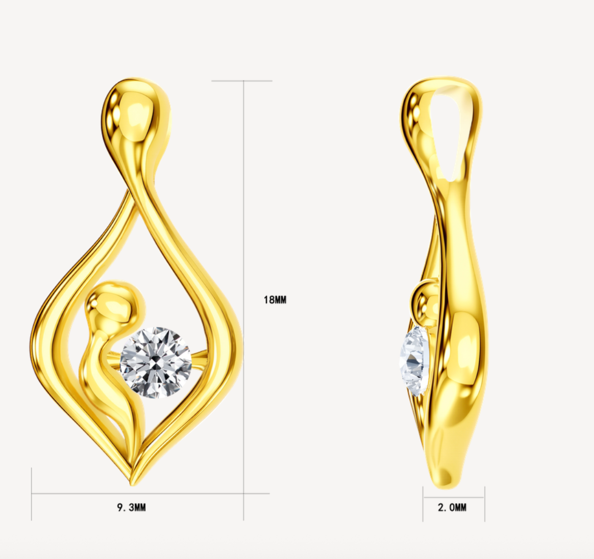 Lab Diamond Necklace in 14K Yellow Gold