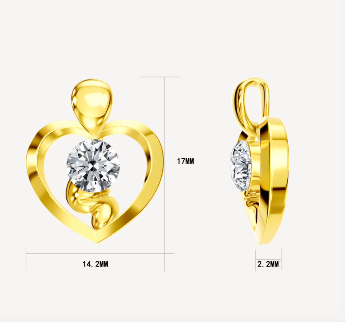 Lab Diamond Necklace in 14K Yellow Gold