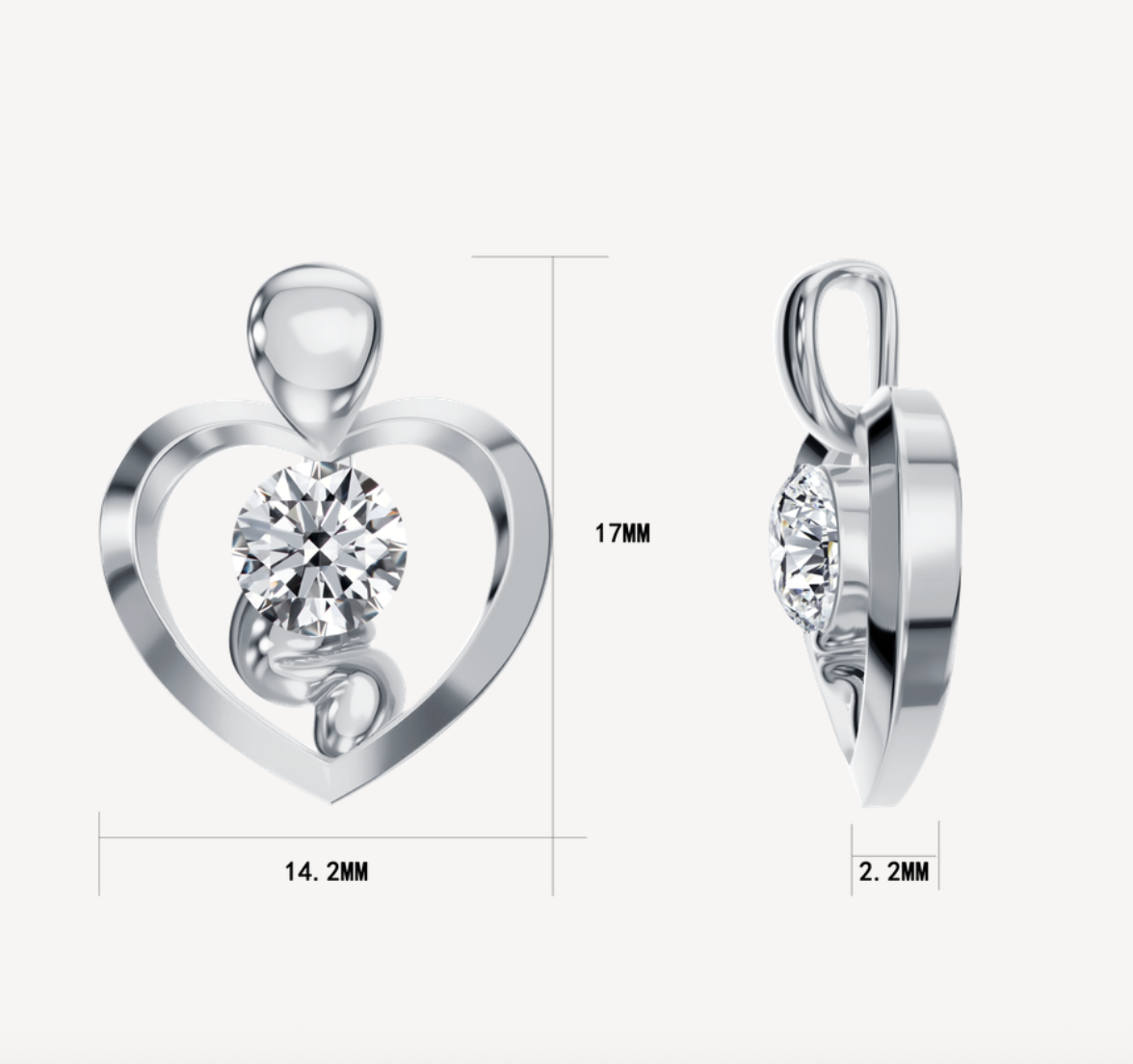 0.45 CT Lab Diamond Necklace in 14K White Gold