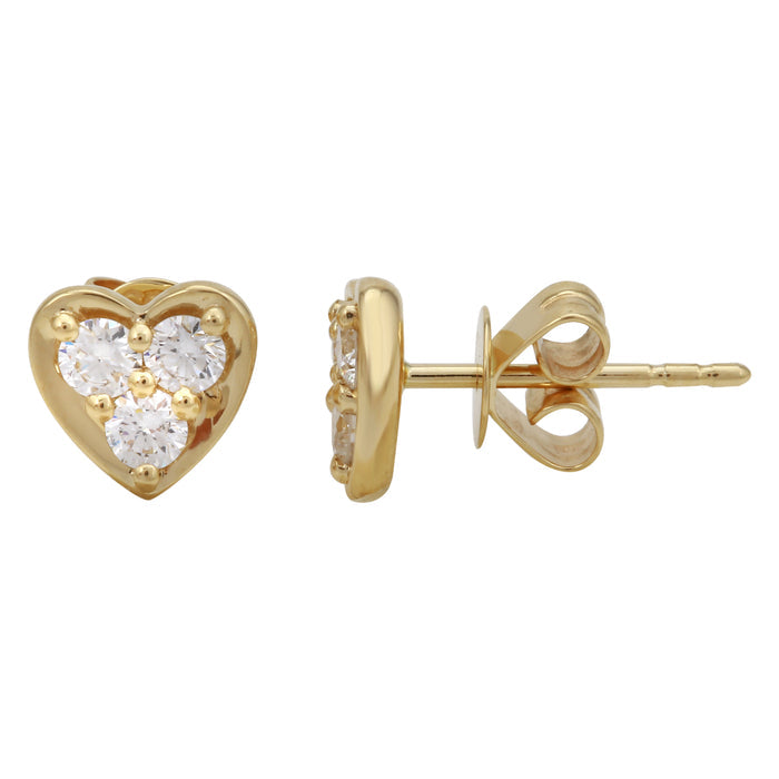 Diamond Heart Studs