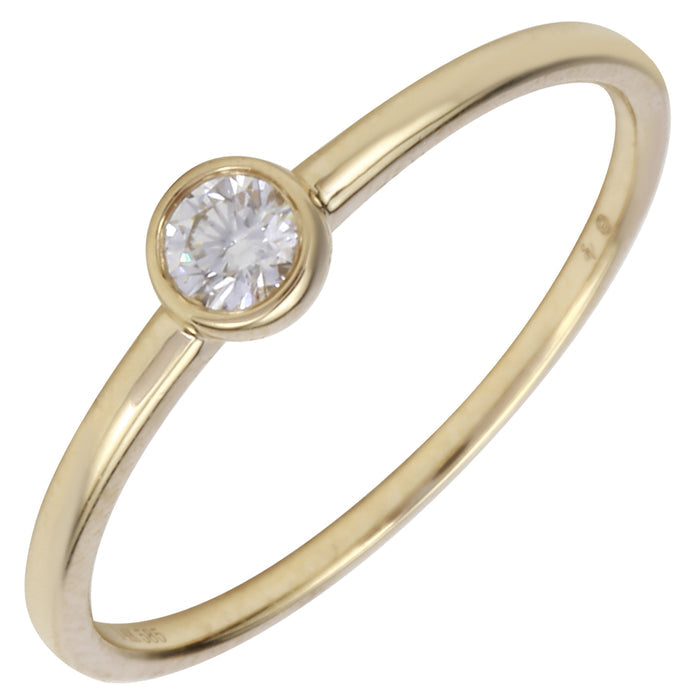 Bezel Solitaire Stack Ring