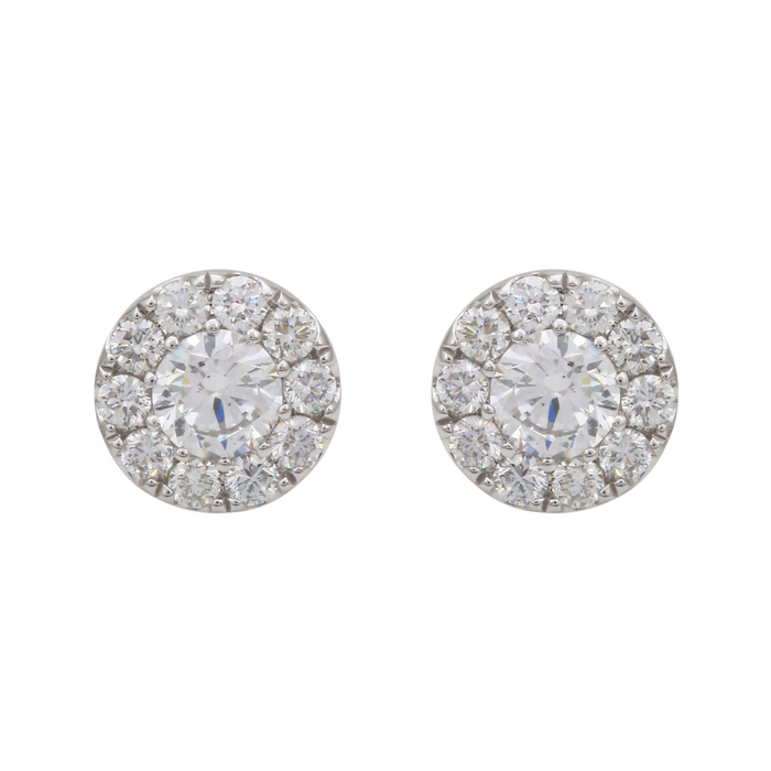 Diamond Cluster Stud Earrings