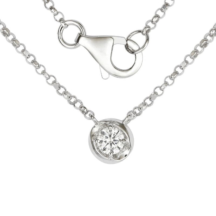 Suspended Diamond Solitaire Necklace