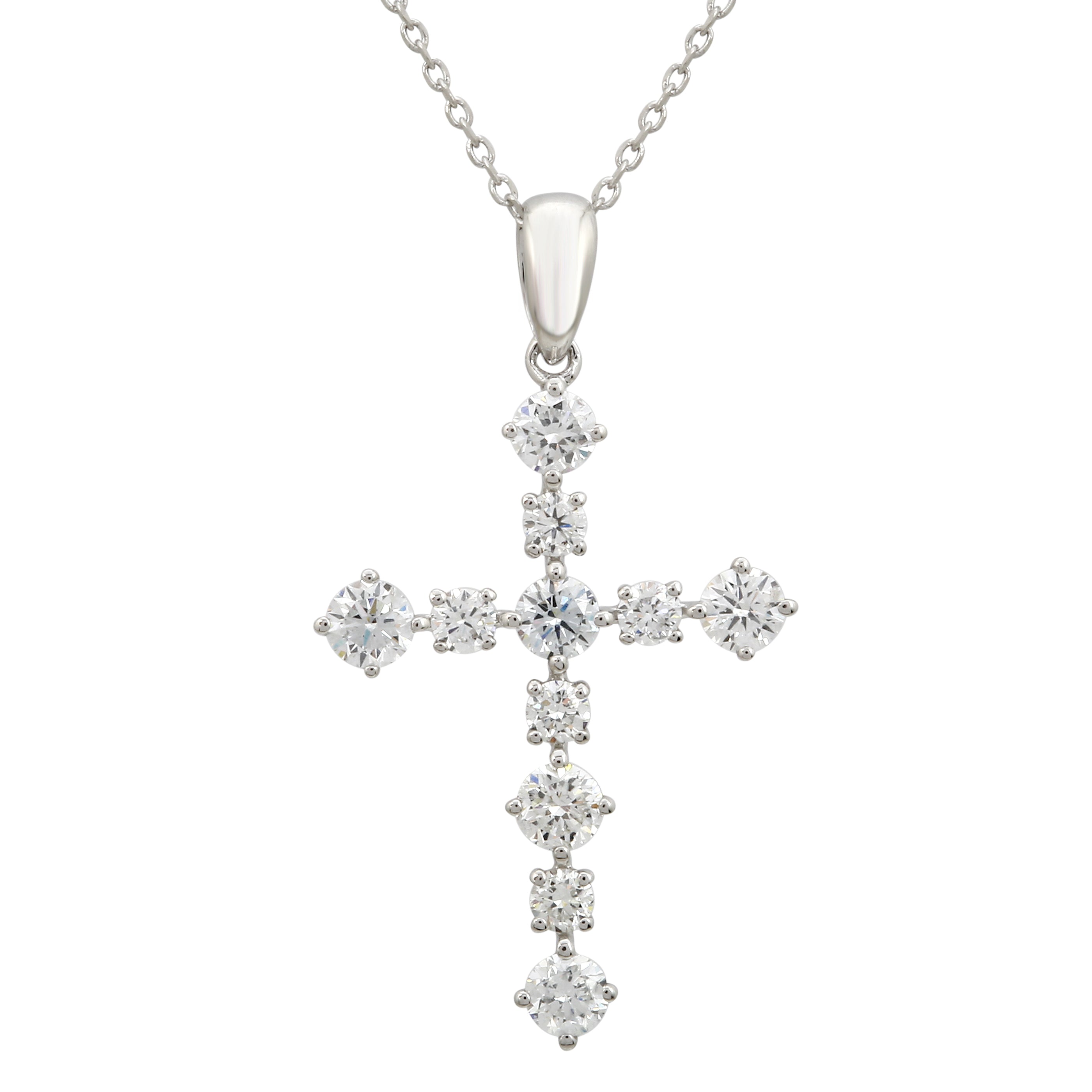 1/2 Carat Lab Grown Diamond Cross Necklace