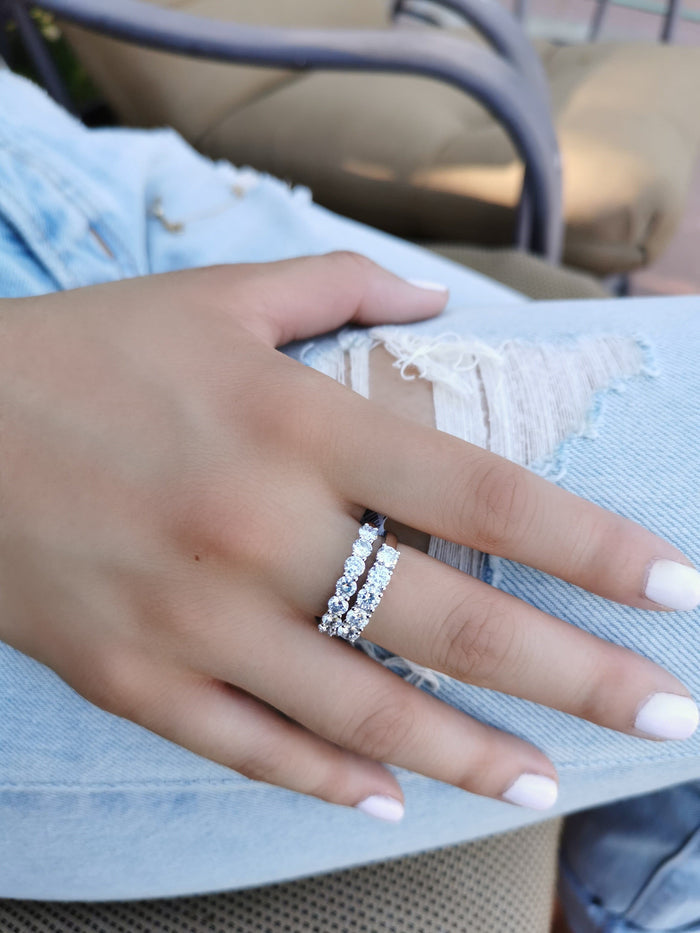 Cluster Stacked Diamond Ring