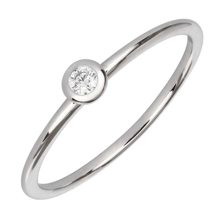 White Gold Diamond Bezel Mini Band