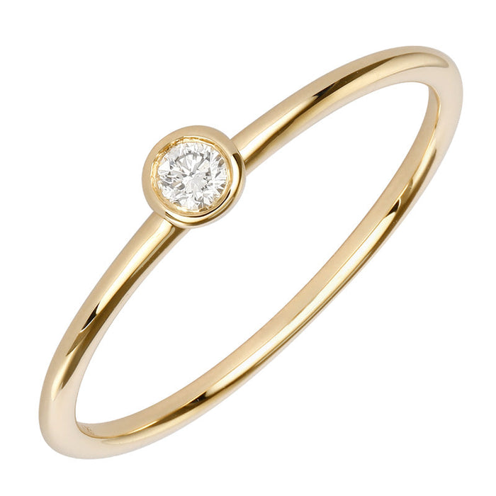 Yellow Gold Diamond Bezel Mini Band