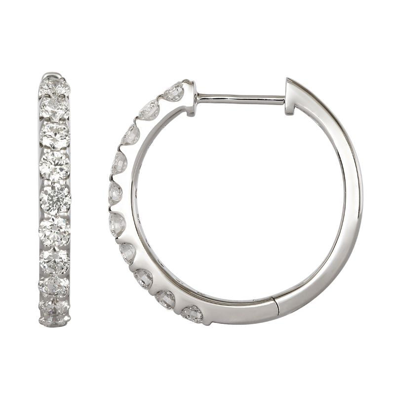 1 Carat Diamond Hoop Earrings 20mm